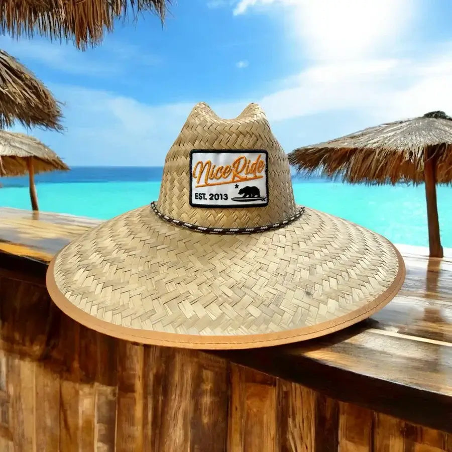 Stylish Niceride straw hat with embroidered patch, ideal for sun protection, perfect addition to your hat collection.