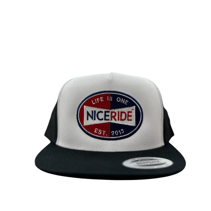 NICERIDE Champion trucker hat with embroidered logo, showcasing style and comfort, perfect unisex Hat.