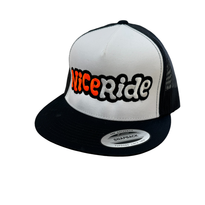 NICERIDE Cloud Nine classic snapback trucker hat with bold embroidery on front panel.