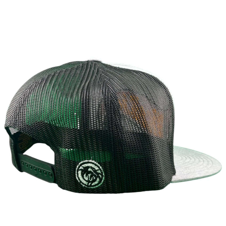 Back view of NICERIDE Matchbox 6006 unisex trucker hat with mesh and snapback design.