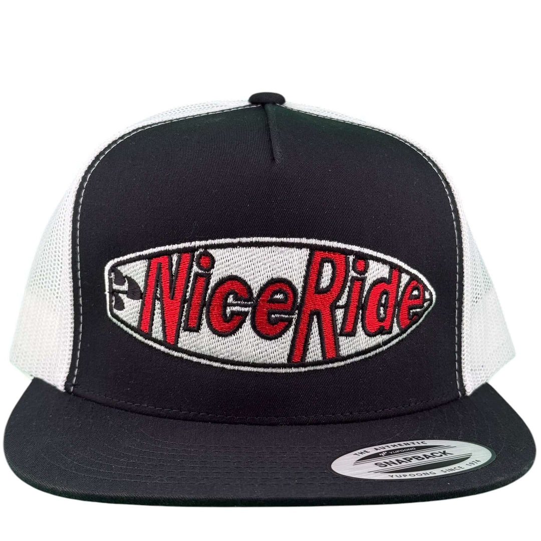 NICERIDE North Shore unisex adjustable trucker hat with classic snapback design and logo embroidery.