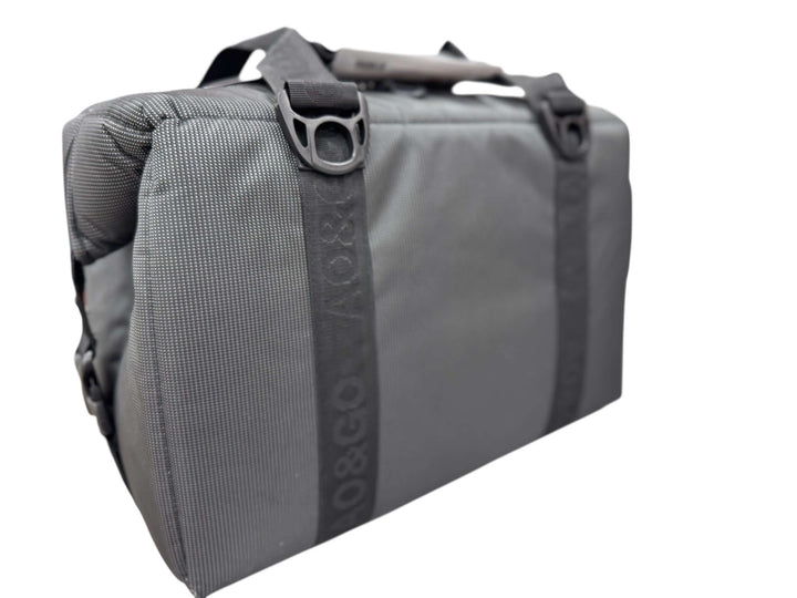 NICERIDE Glacier black vinyl soft-sided cooler with embroidered logo, designed for 36-can capacity.