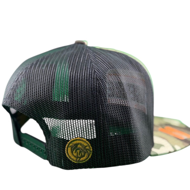 Back view of the Friar 6006 Unisex Adjustable Trucker Hat featuring a mesh design and NICERIDE logo.