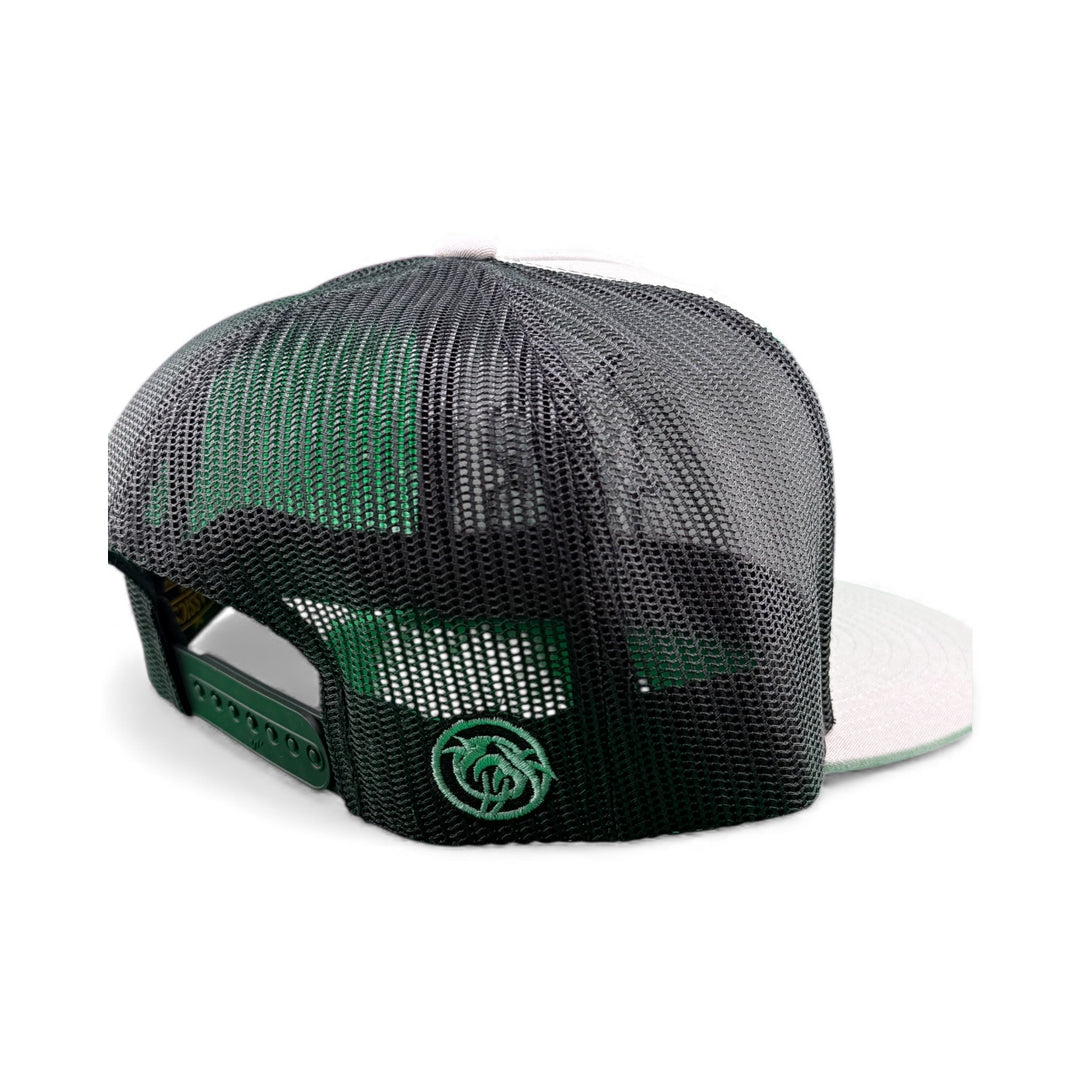 Back view of the Niceride “My Hero” 6006 Unisex Adjustable Trucker Hat showcasing the mesh design and snapback feature.