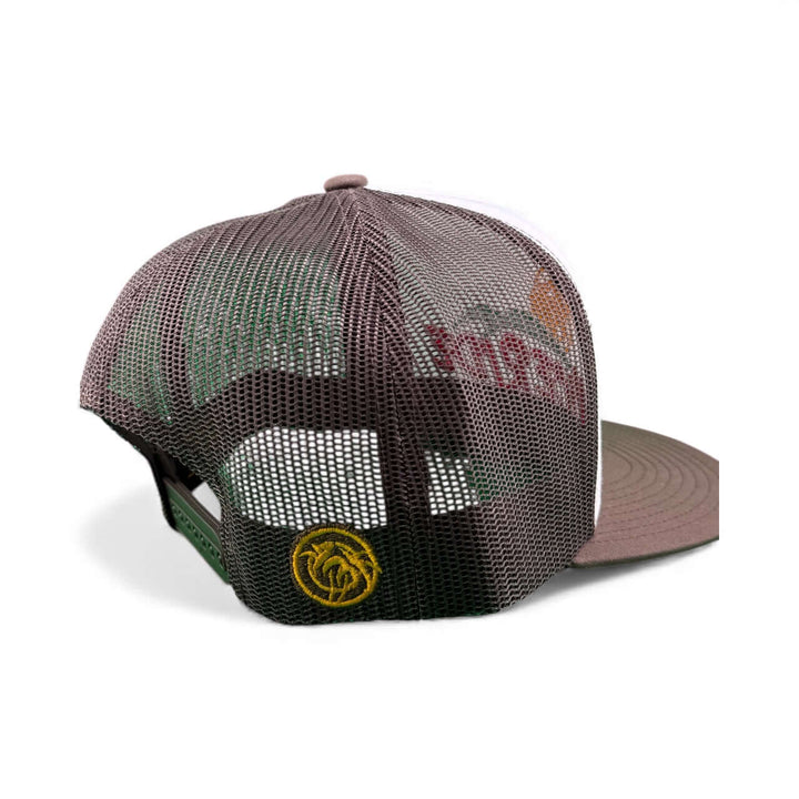 Back view of the Niceride Crinkle Cut 6006 Unisex Adjustable Trucker Hat showing mesh design and logo.