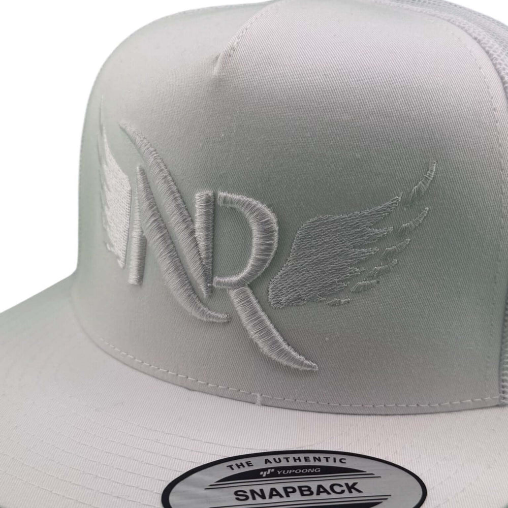Soaring 3D White Puff hat featuring NICERIDE's bold logo embroidered on the front panel.