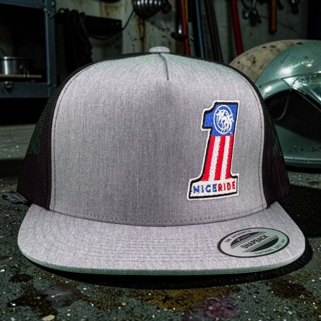 Not So Evil 6006 Unisex Adjustable Trucker Hat by NICERIDE with embroidered design and flat bill, perfect for everyday wear.