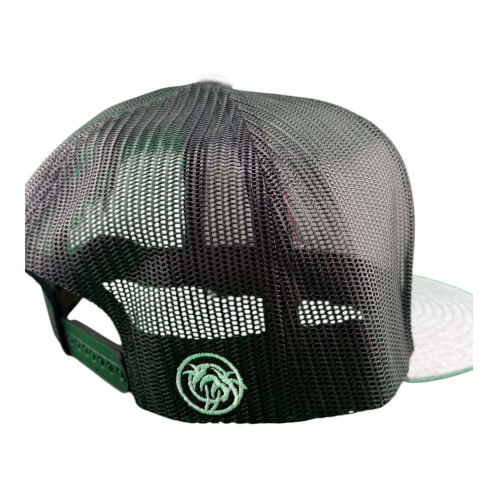 Back view of the 'Not So Evil' 6006 unisex adjustable trucker hat showcasing its mesh design and logo.