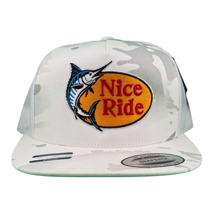 NICERIDE “Top Water” Hat featuring bold embroidery and a sleek design, perfect for anglers and outdoor enthusiasts.