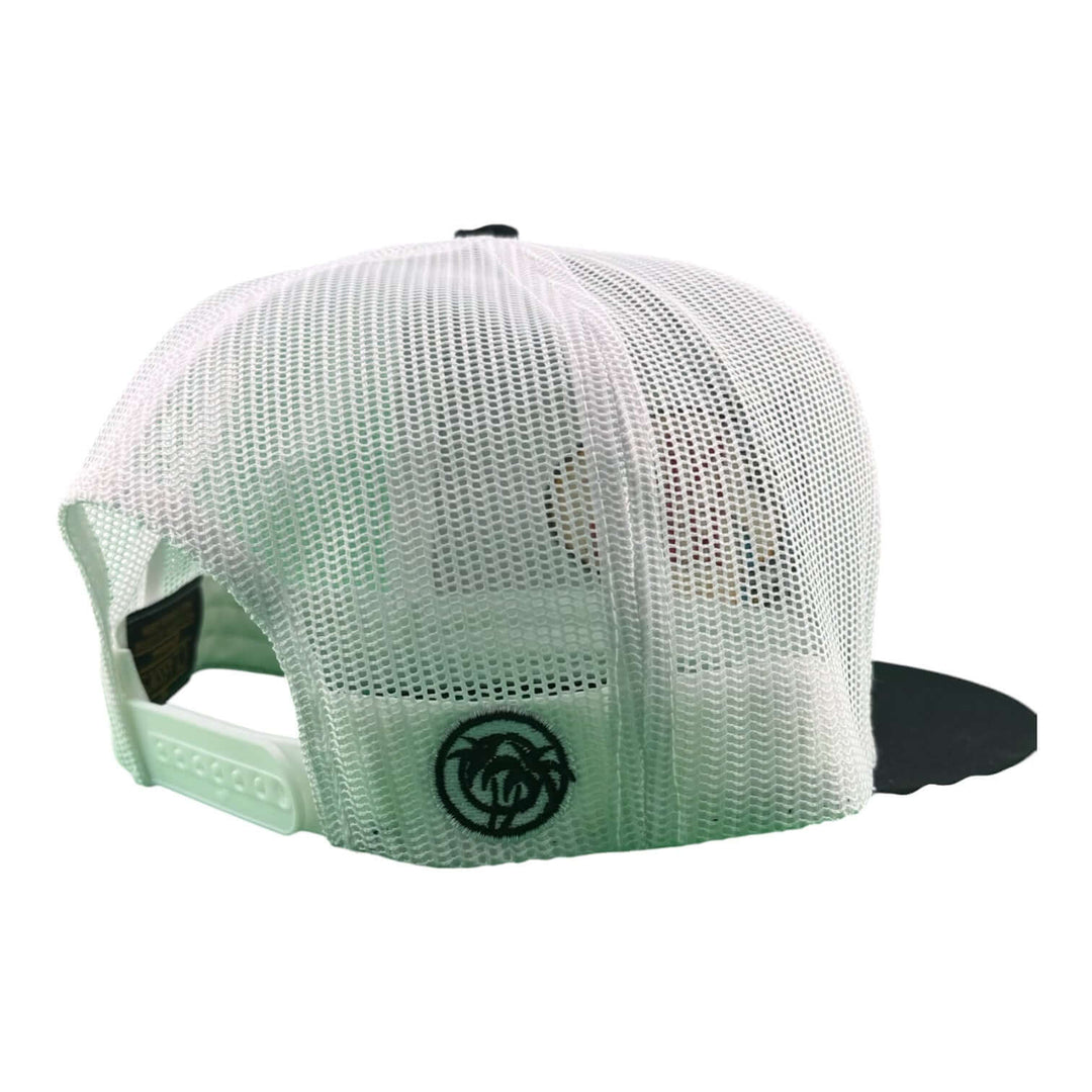 Back view of NICERIDE "Top Water" unisex hat with mesh design and embroidered logo, perfect for fishing and outdoor activities.