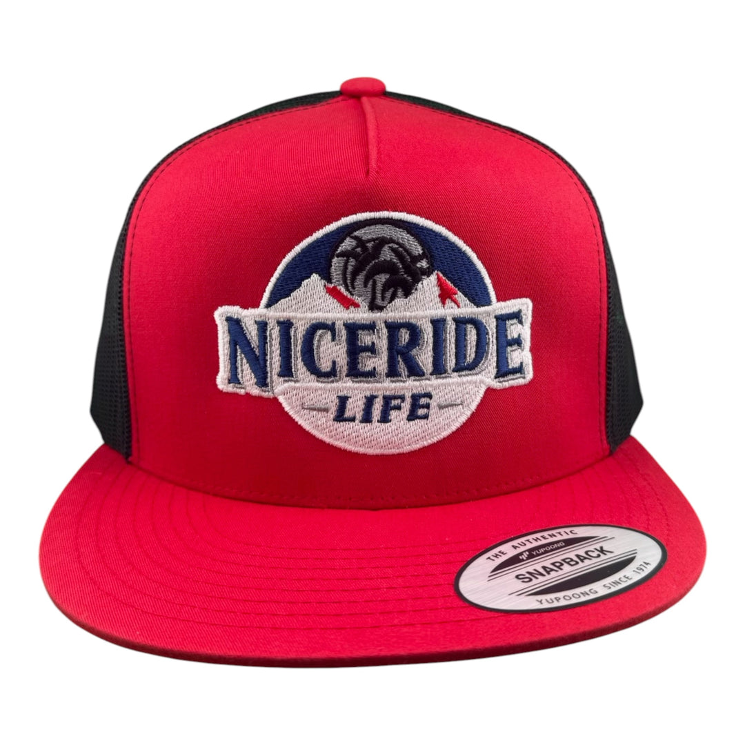 NICERIDE "Nice Ice" 6006 Classic Snapback Trucker Hat - Embroidered meshback cap for everyday wear.
