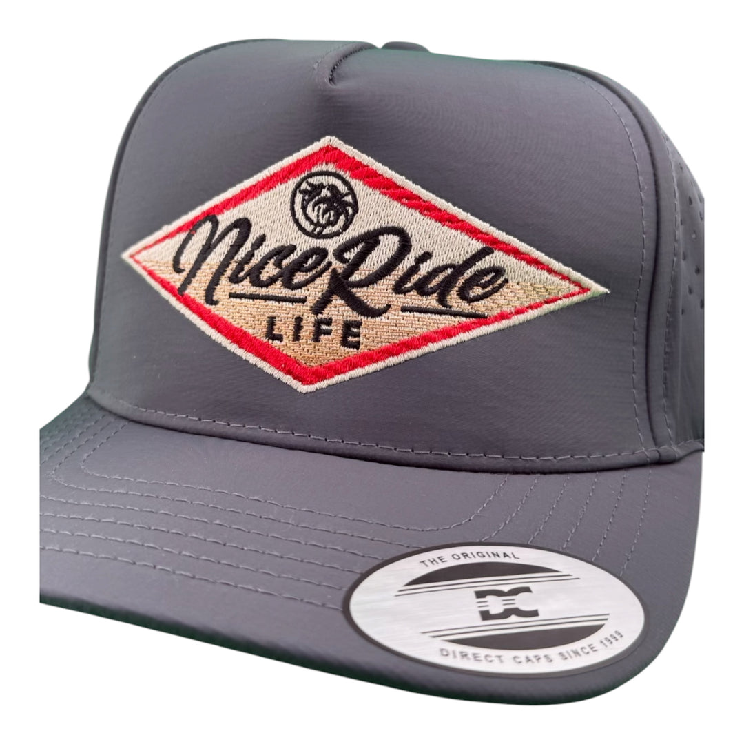 NICERIDE “South Point” 5-Panel Performance Trucker Cap – Waterproof A-Frame Fishing Hat with Laser-Cut Mesh Back