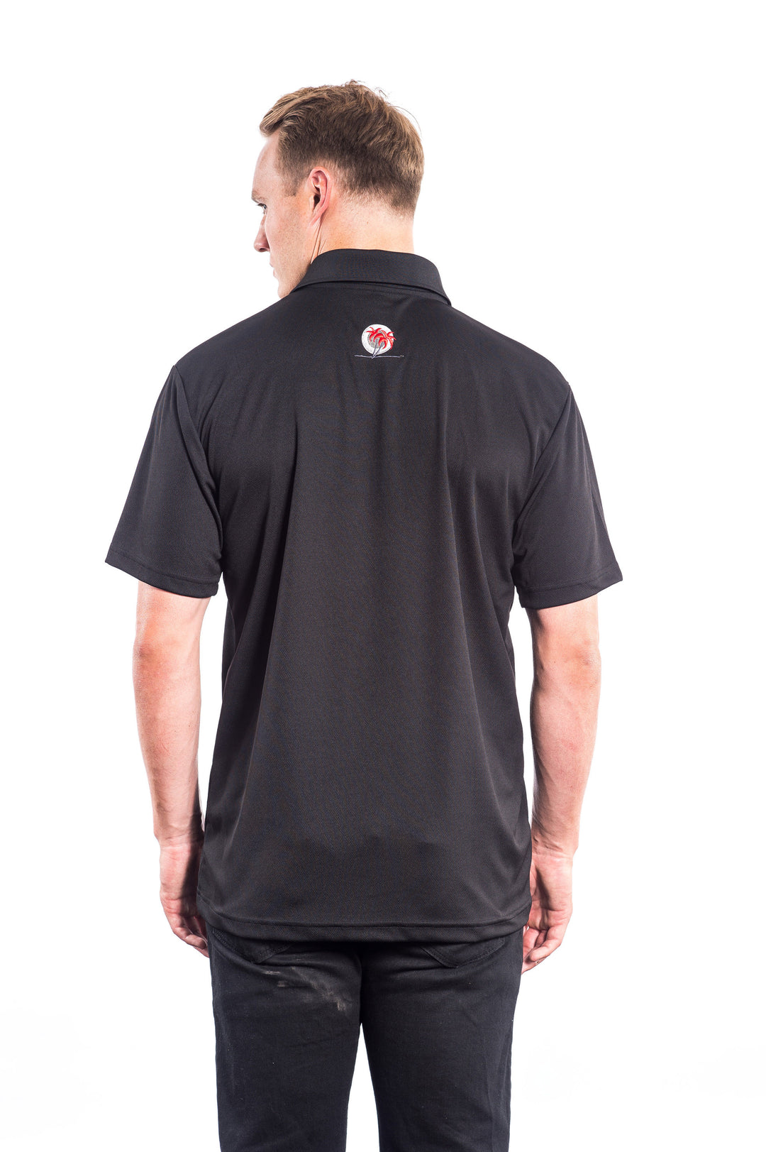 Back view of a black shirt featuring NICERIDE&