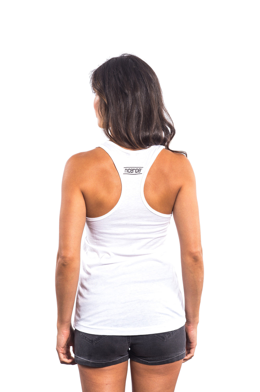 Back view of Del Mar white Next Level women&