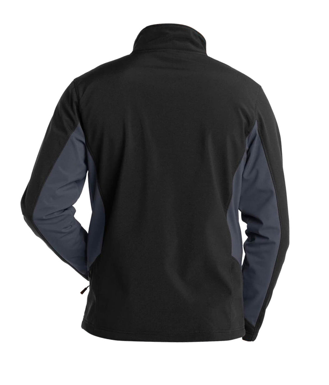 Back view of the Grinder Evening Glow Soft Shell Jacket featuring athletic-inspired colorblocking design.