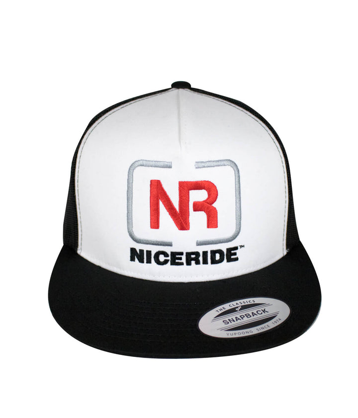 The Brick Trucker hat featuring NICERIDE logo, a stylish classic snapback design.