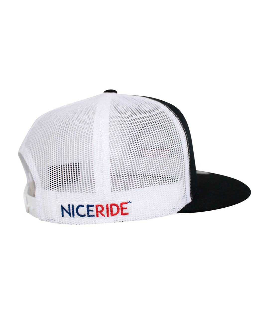 Back view of the Spirit of 76-LP Trucker Hat with NICERIDE embroidery on the brim and mesh design for breathability. Hat.