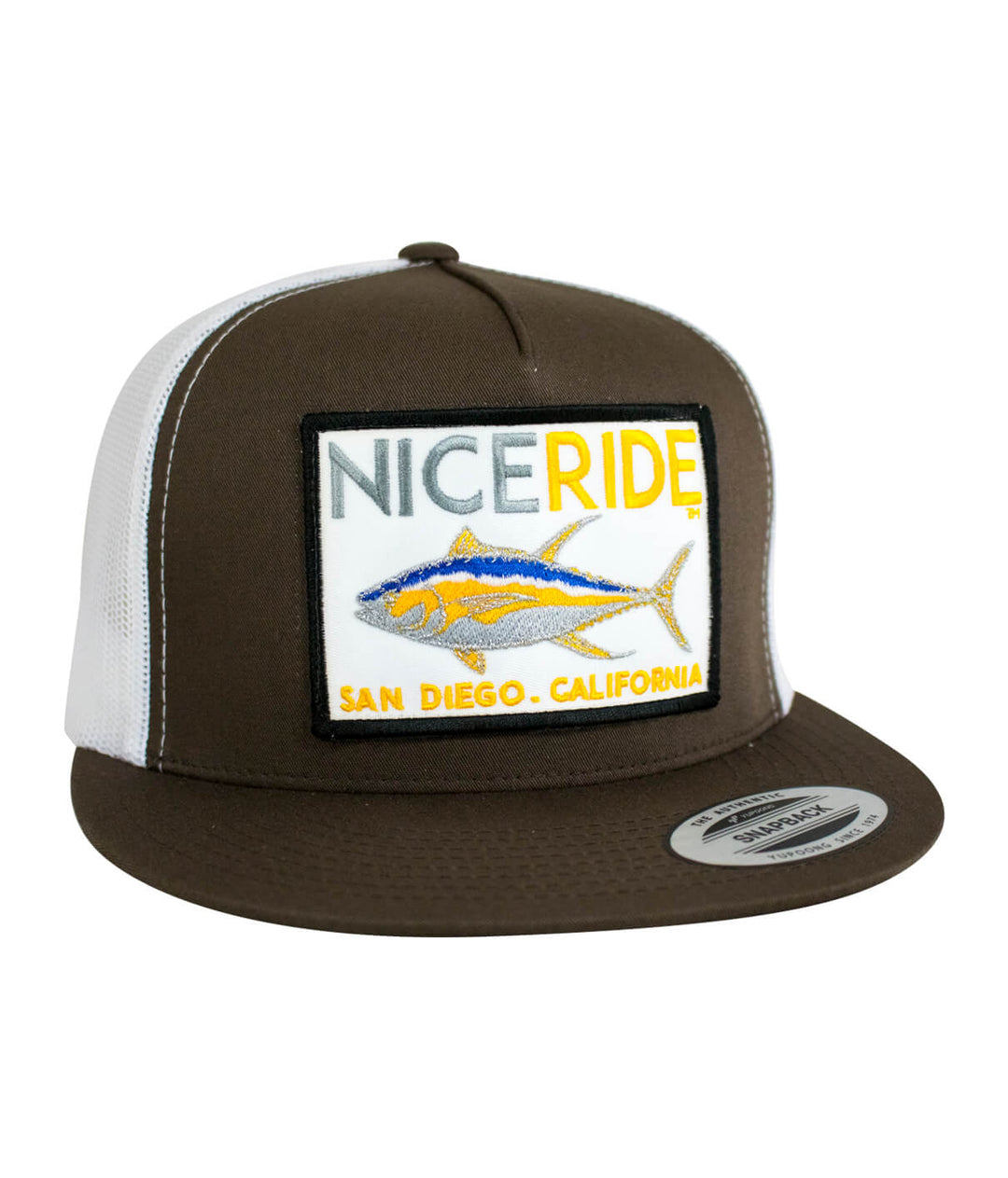 Sorry Charlie Patch trucker hat featuring NICERIDE embroidered logo and palm design.