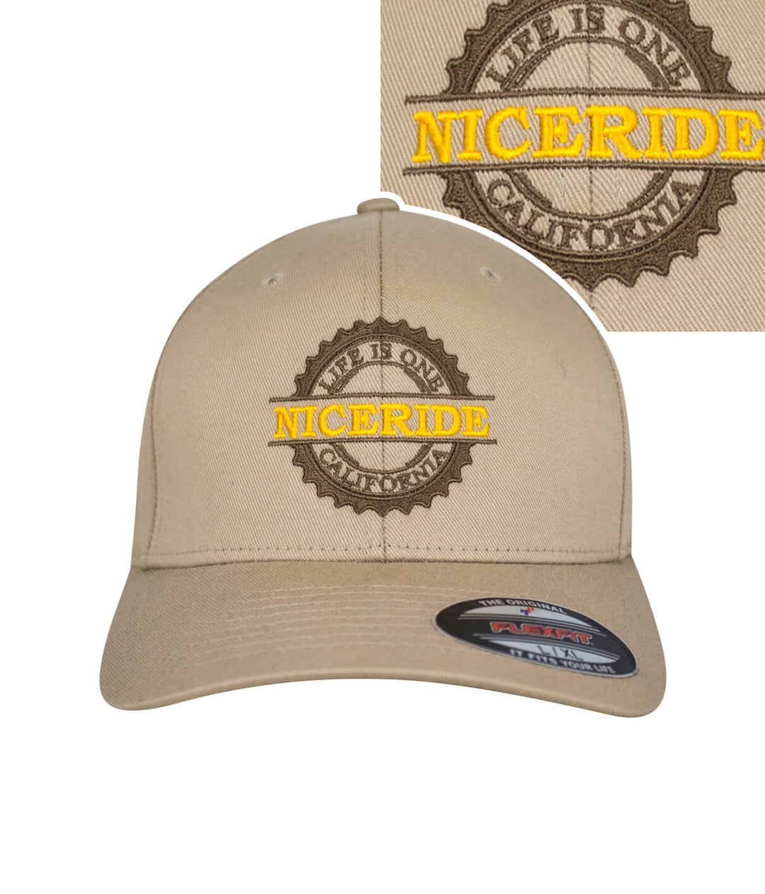 Classic Flexfit hat featuring NICERIDE logo embroidered on the front and designed for comfort and style.