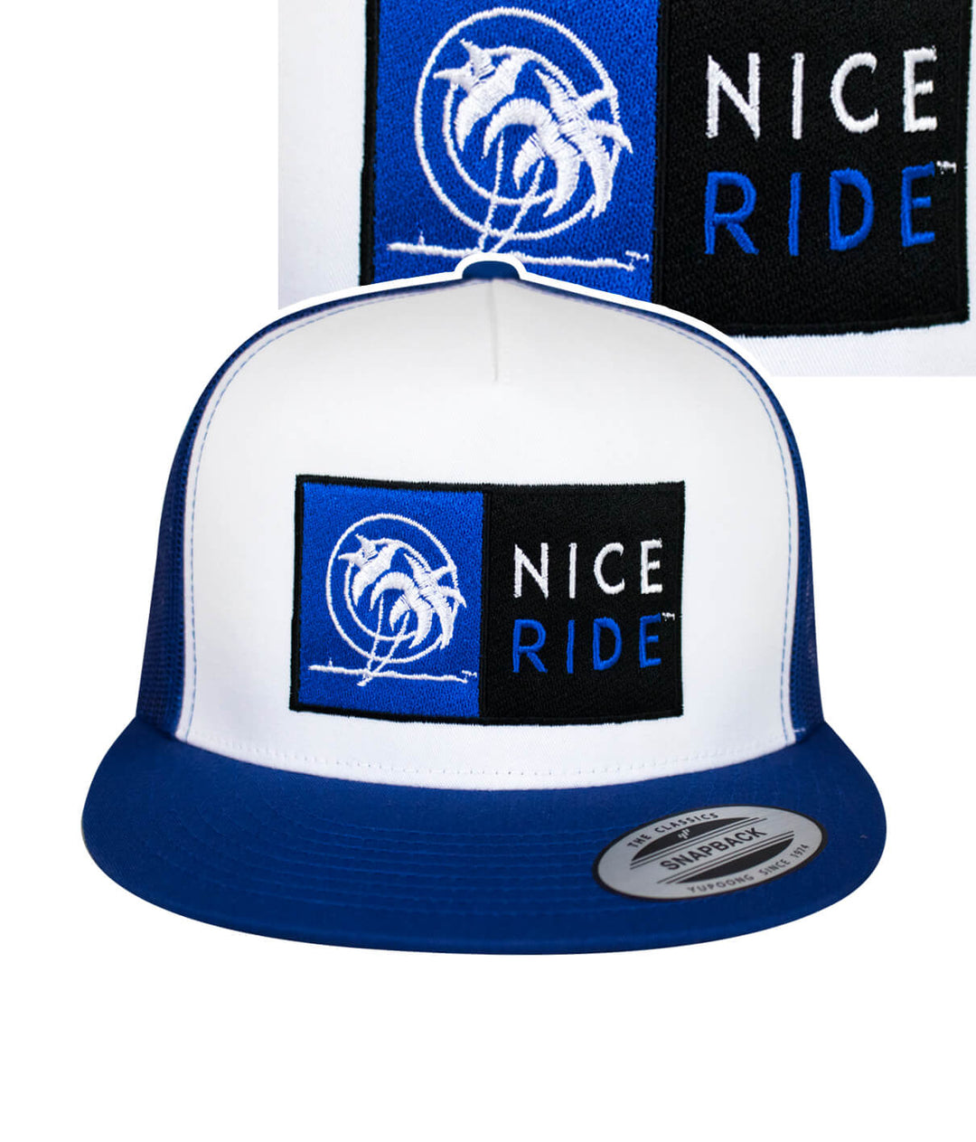 N-R Combo Trucker Hat, classic snapback design with NICERIDE logo, ideal hat for stylish outings.