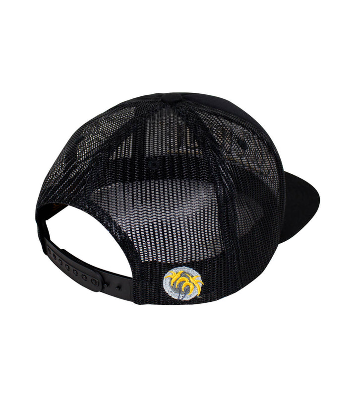 Back view of the Viva NICERIDE Foam Trucker Baseball Cap showing black mesh and embroidered palm logo.
