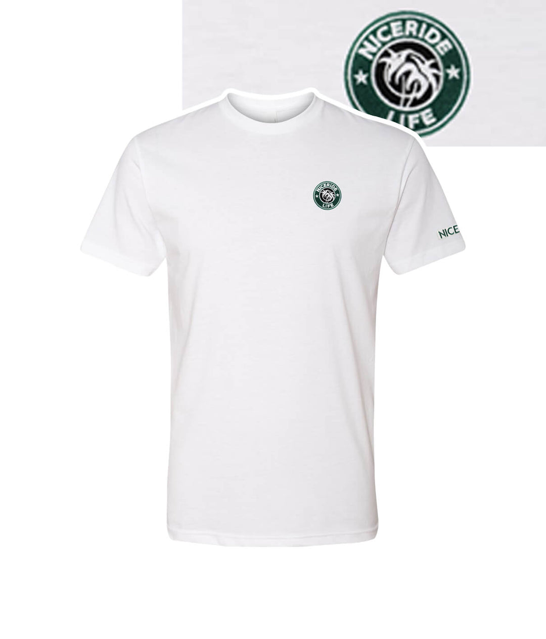 Stopper - White Next Level 100% Cotton Men's Short Sleeve T-Shirt with NICERIDE logo