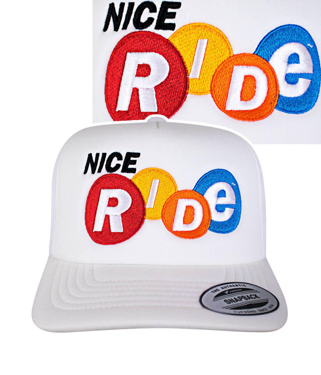 Nikki Foam Trucker unisex baseball cap with NICERIDE logo, perfect stylish cap for any outfit.