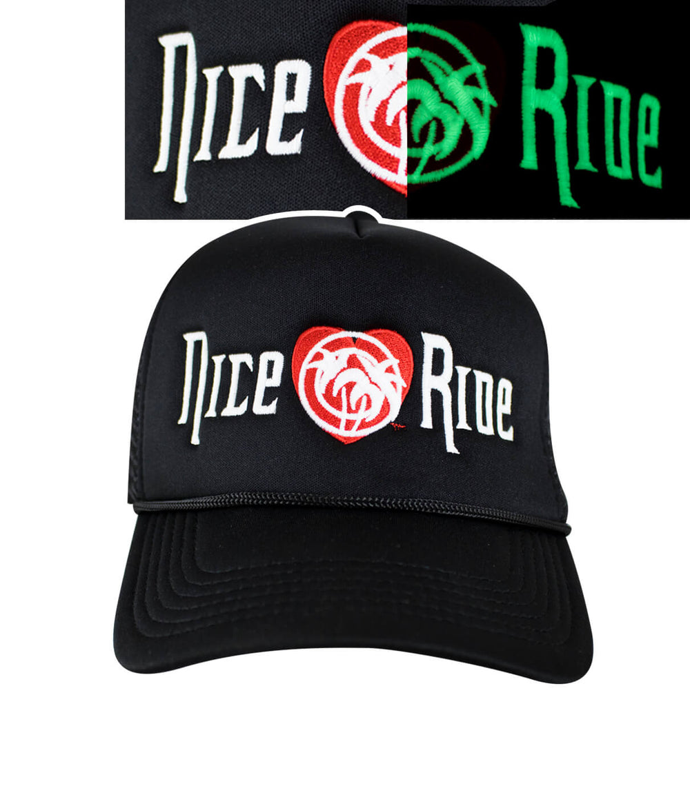 Romance Foam Trucker Hat featuring Nice Ride embroidery, designed for style and comfort, perfect for any casual outfit.