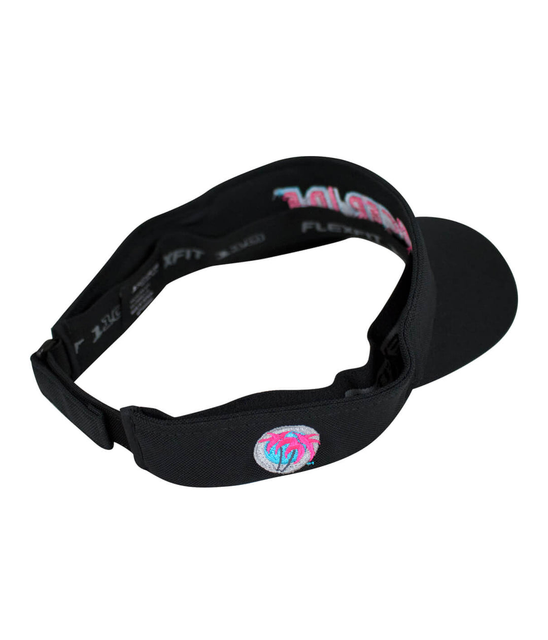 Black adjustable visor featuring NICERIDE&