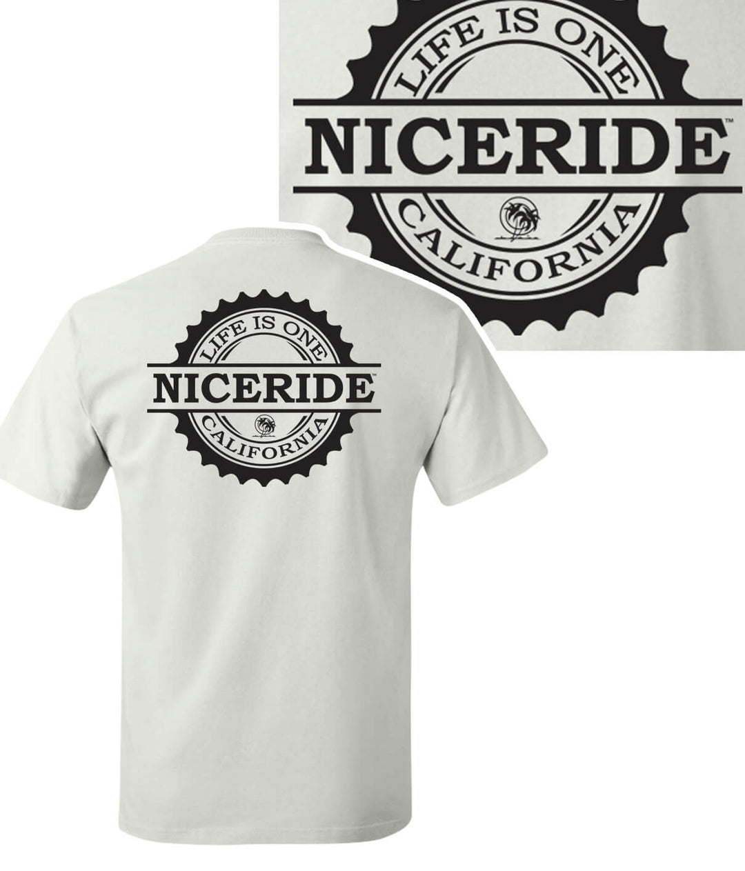 Back view of a white Hanes Men&