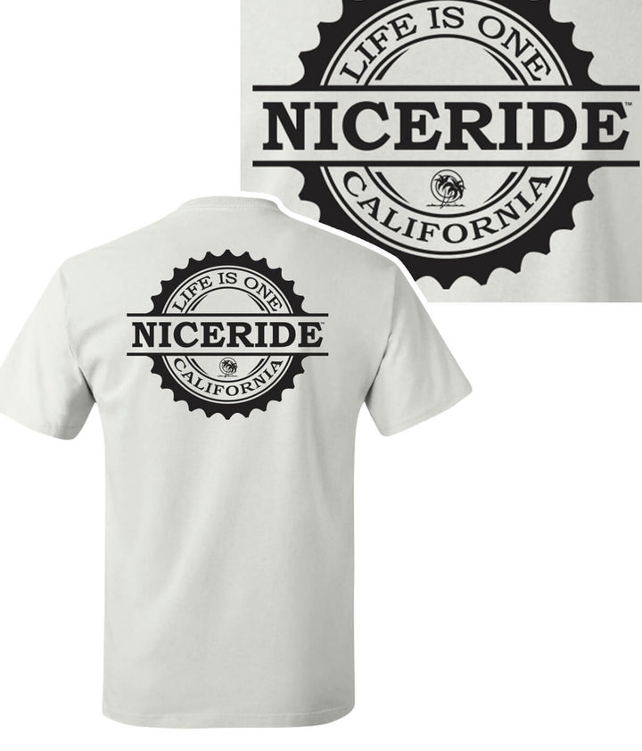 Back view of a white Hanes Men&