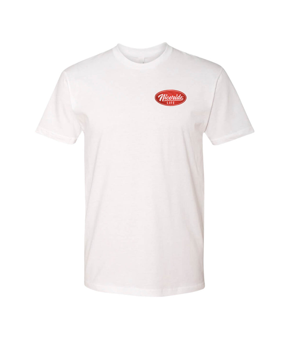 Horsepower - White Next Level Men's 100% Short Sleeve Quality Cotton T-Shirt with NICERIDE design