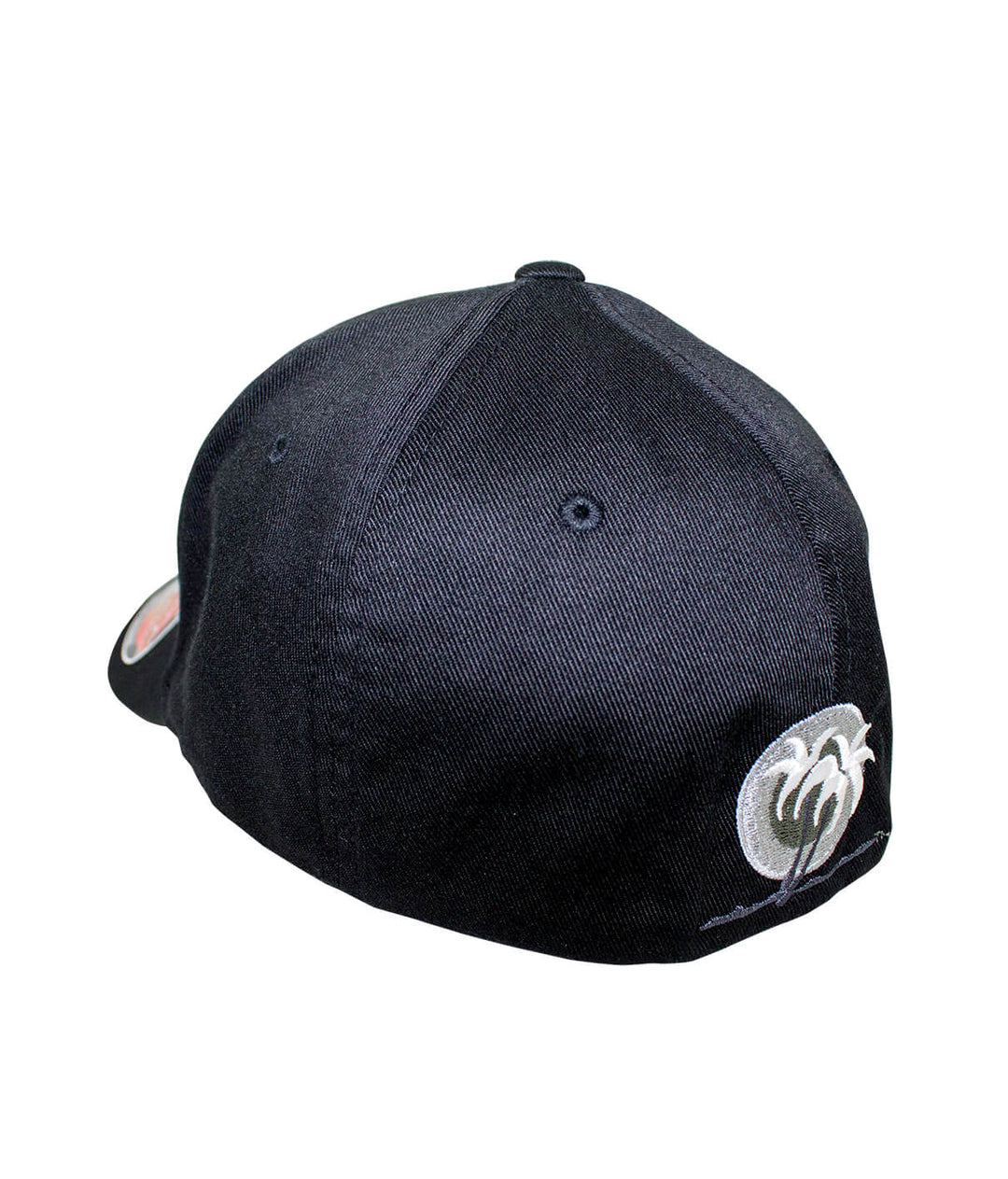 Back view of the "Play Ball" Classic Flexfit hat featuring blacked out palm logo embroidery.