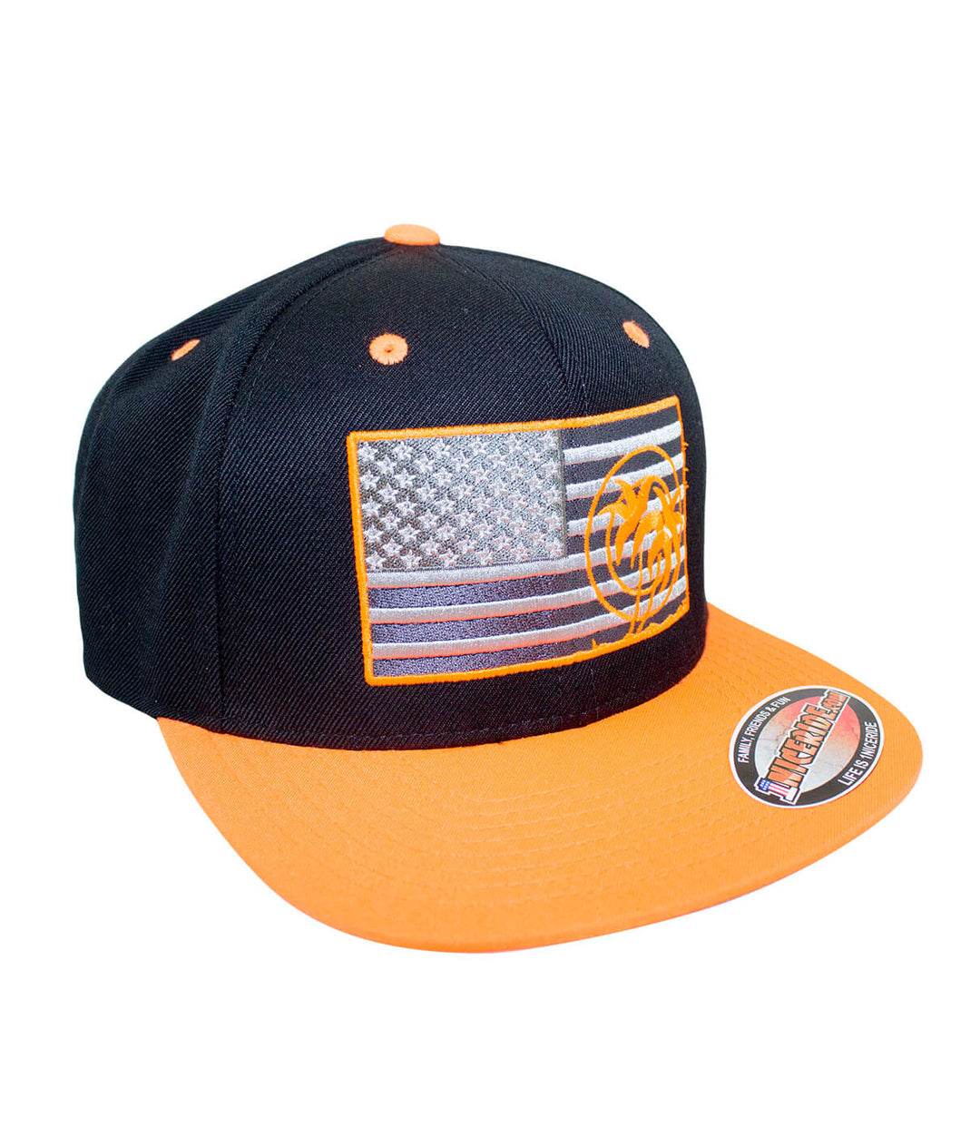 Strong - Neon snapback hat with American flag design and neon accents, featuring NICERIDE logo, a stylish baseball cap.
