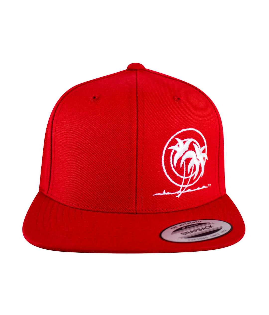 Red snapback hat featuring NICERIDE&