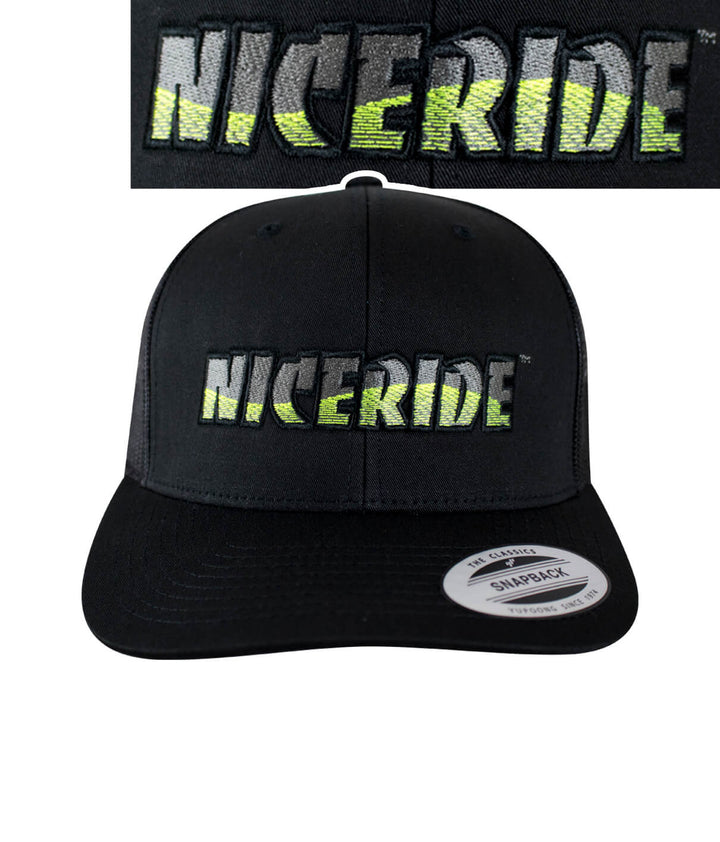 Tornado Retro Trucker Hat featuring NICERIDE logo, classic style cap, perfect for outdoor activities and casual wear, hat.