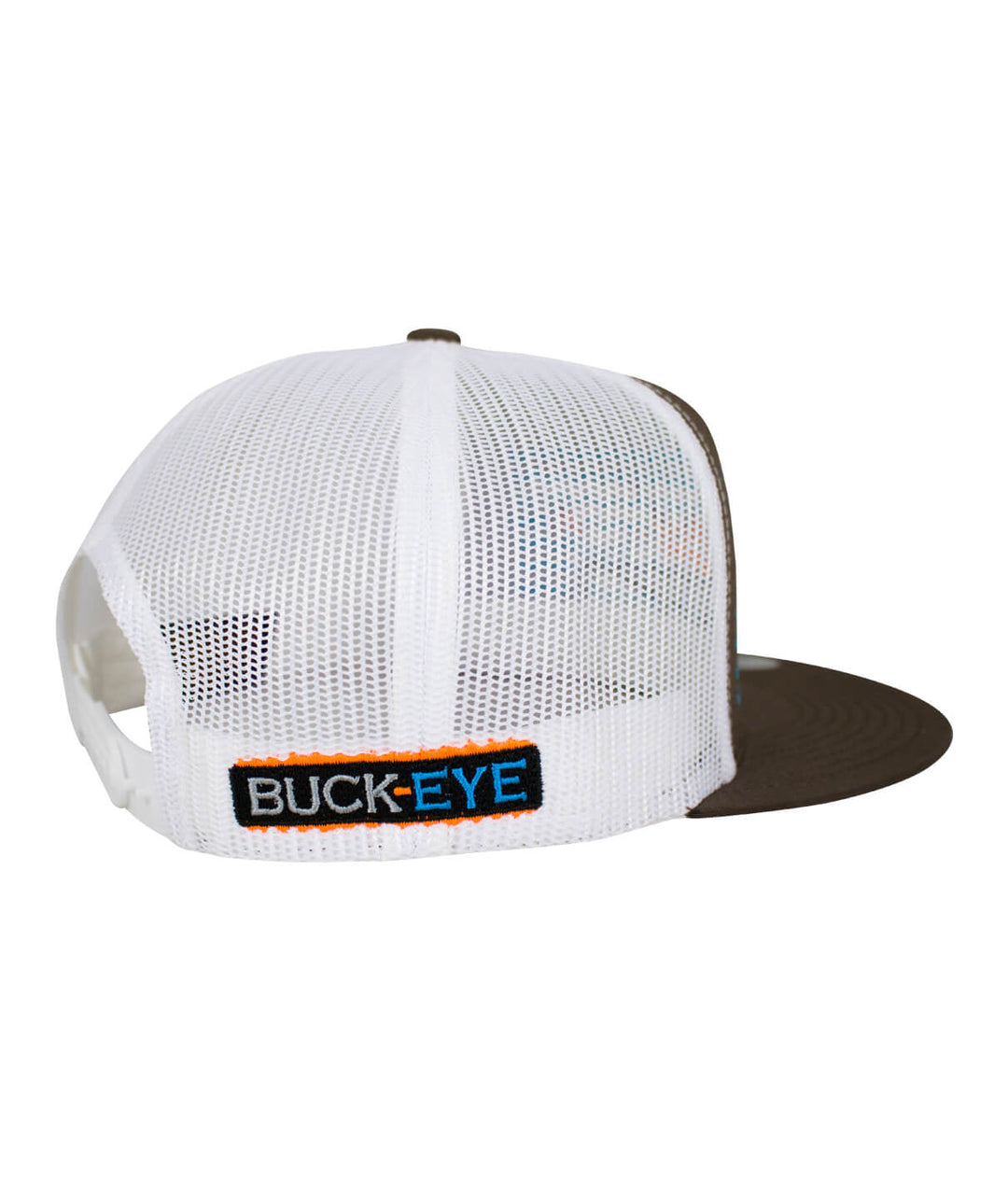 Back view of the "Buck-Eye Explorer on the Water" unisex snapback trucker hat showing embroidered logo.