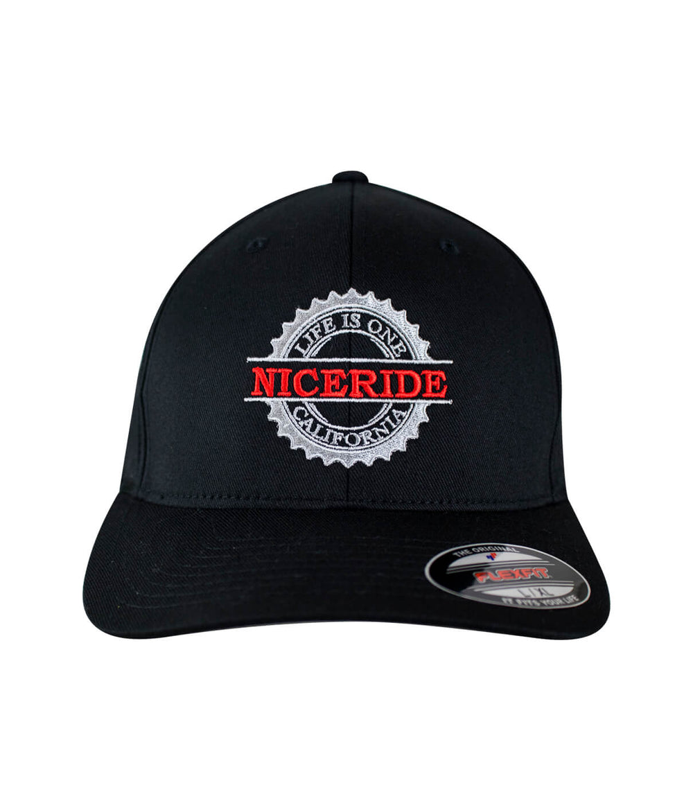 Classic Flexfit hat featuring NICERIDE's logo and design, perfect for casual wear.