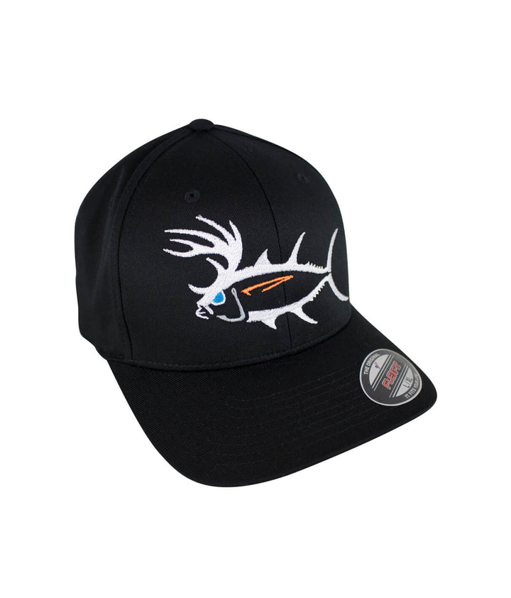 Buck-Eye unisex classic Flexfit hat featuring a stylish fish design, perfect for outdoor activities and everyday wear.
