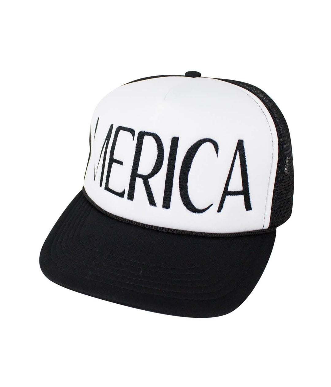 Merica Foam Trucker Hat featuring embroidered text, a stylish hat designed for comfort and style.