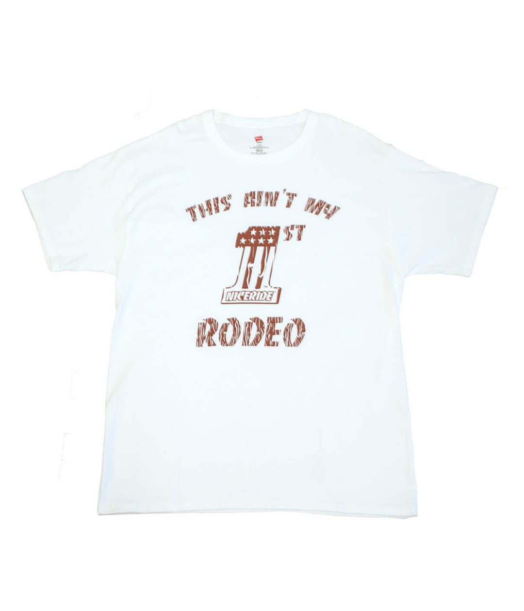 This Ain't My First Rodeo - White Hanes Men's Shirt with printed design for casual wear.
