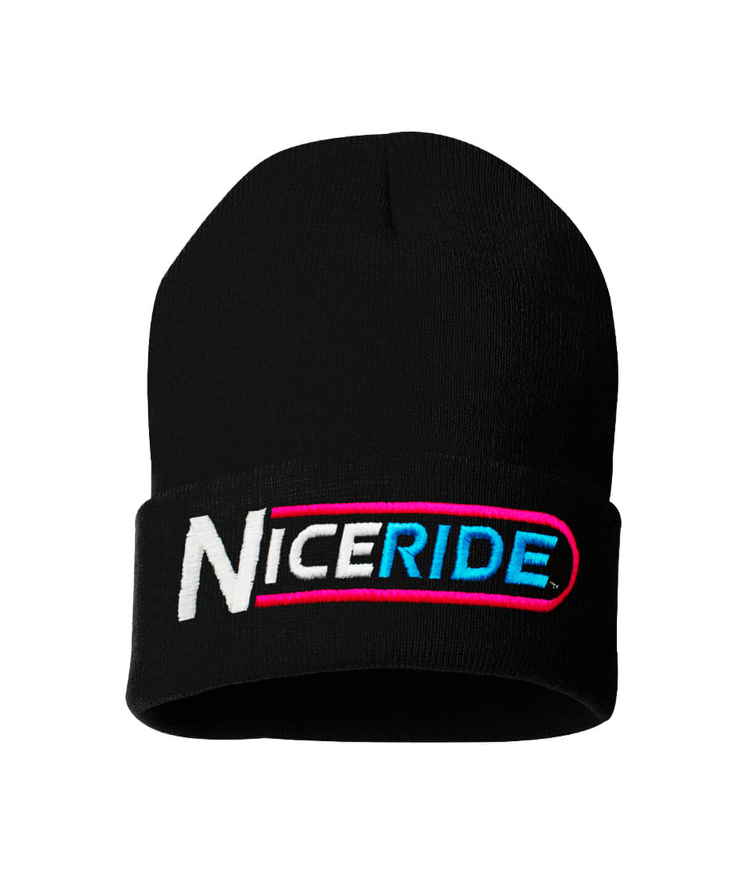 Black beanie with embroidered &