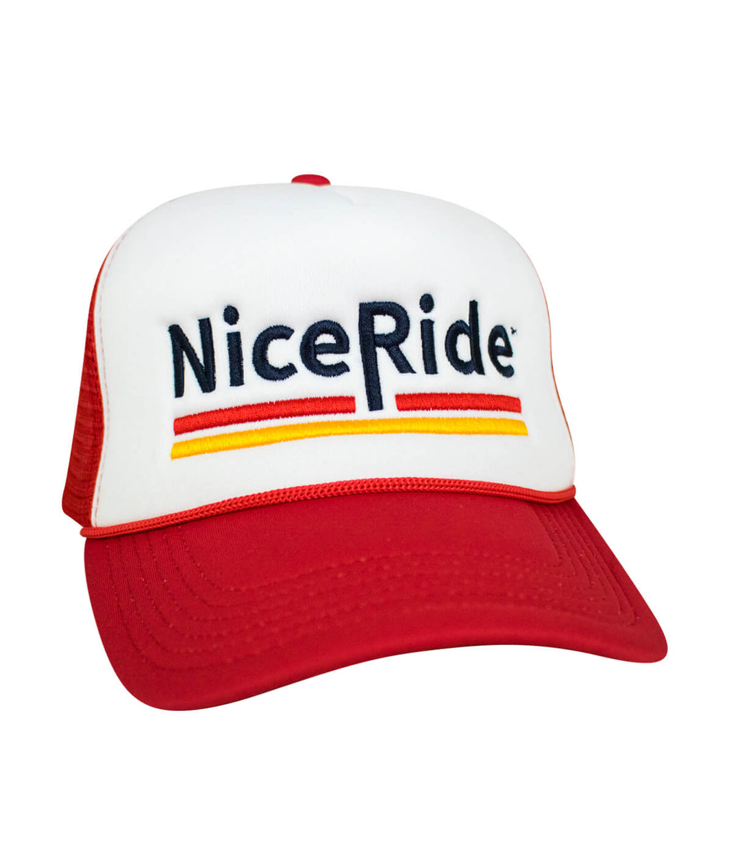 Low Tide Foam Trucker Baseball Hat with NiceRide logo, a stylish hat designed for comfort and style.