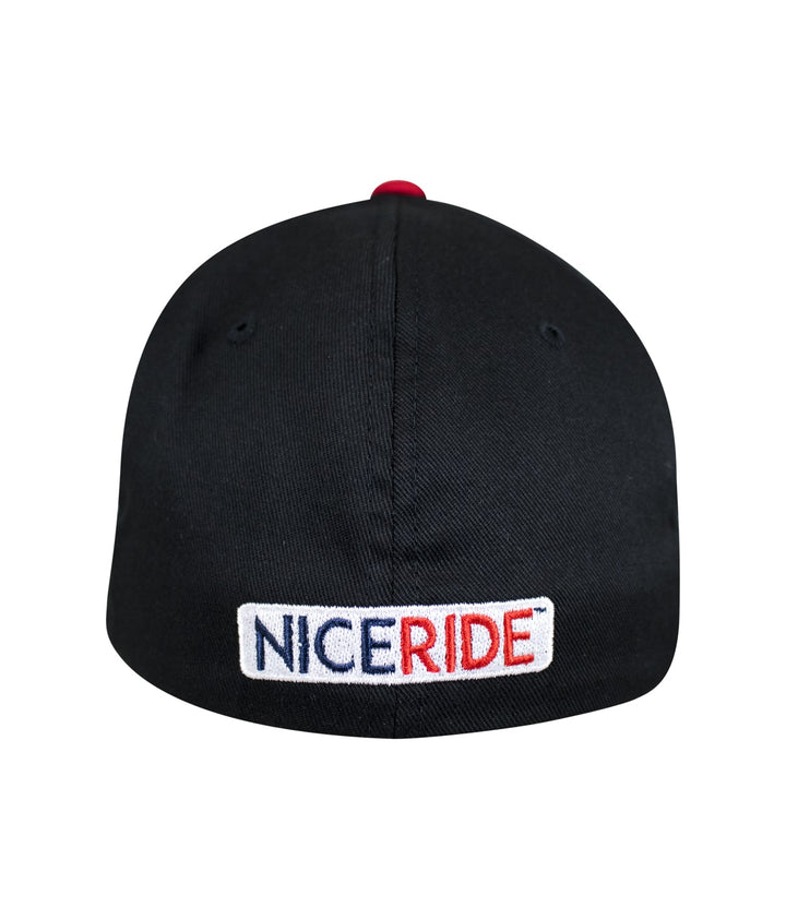 Back view of NICERIDE Classic Flexfit hat showcasing the embroidered logo design.