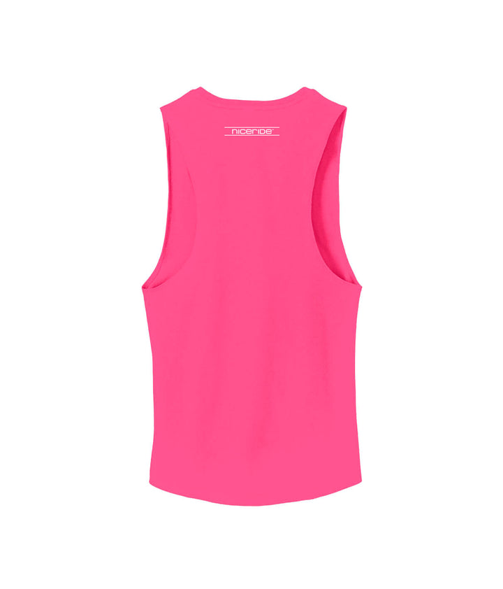 Back view of pink District 100% cotton women&