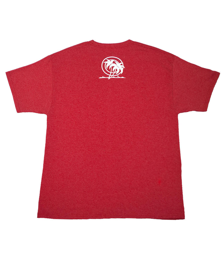 Back view of Classic Palm Hanes Cotton Blend Short Sleeve Men&
