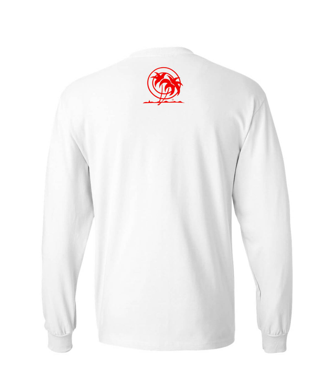 Classic Palm - White Hanes Long Sleeve Men&