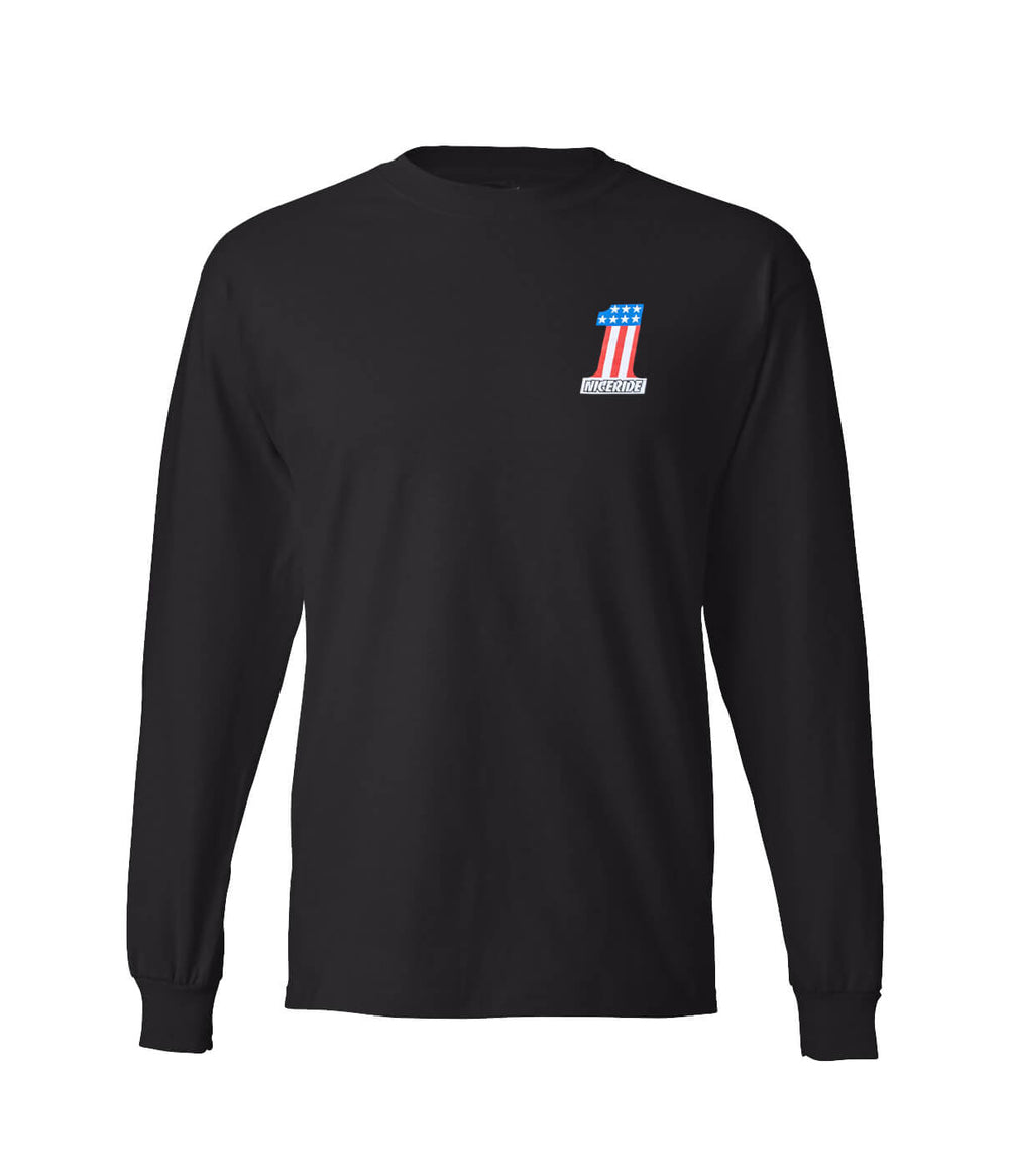 Not So Evil black long sleeve shirt featuring NICERIDE'S logo on the front, 100% cotton shirt for indoor and outdoor activities.