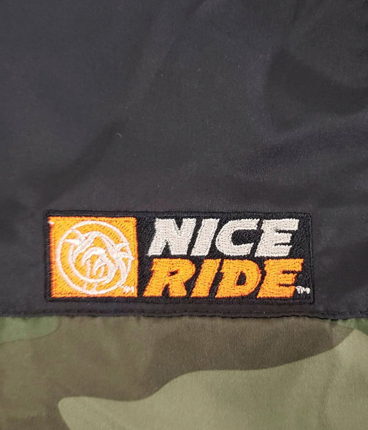 NICERIDE logo embroidered on the lightweight windbreaker jacket showcasing quality and style.