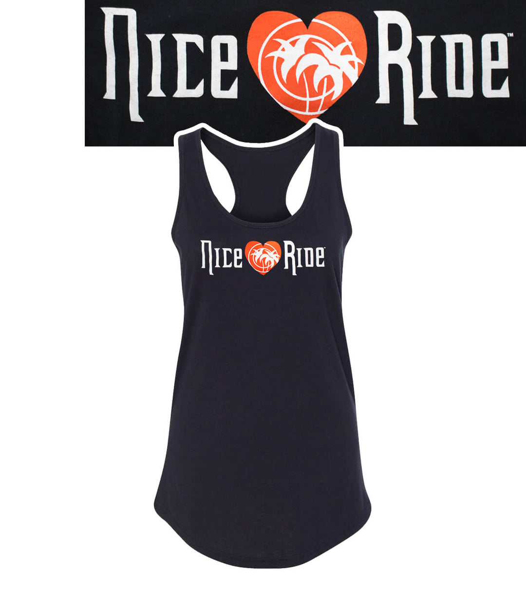 Romance - Next Level Tank Top for Women featuring NICERIDE logo, comfortable and fitted design for casual wear.